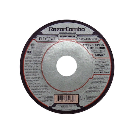 Flexovit DEPRESSED CENTER COMBINATION WHEEL A0547